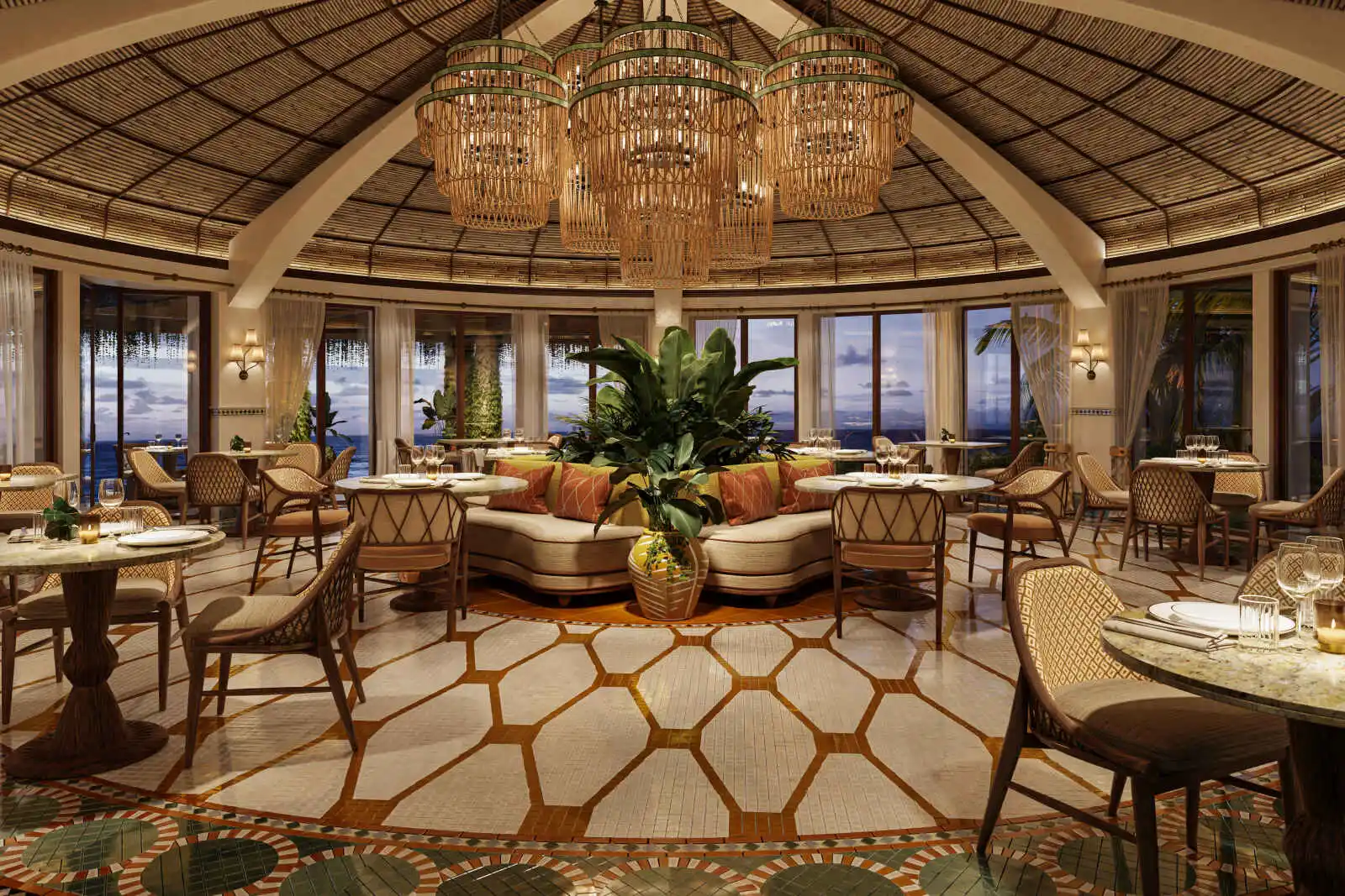 Un des restaurants de l'hôtel, Maroma, a Belmond Hotel
