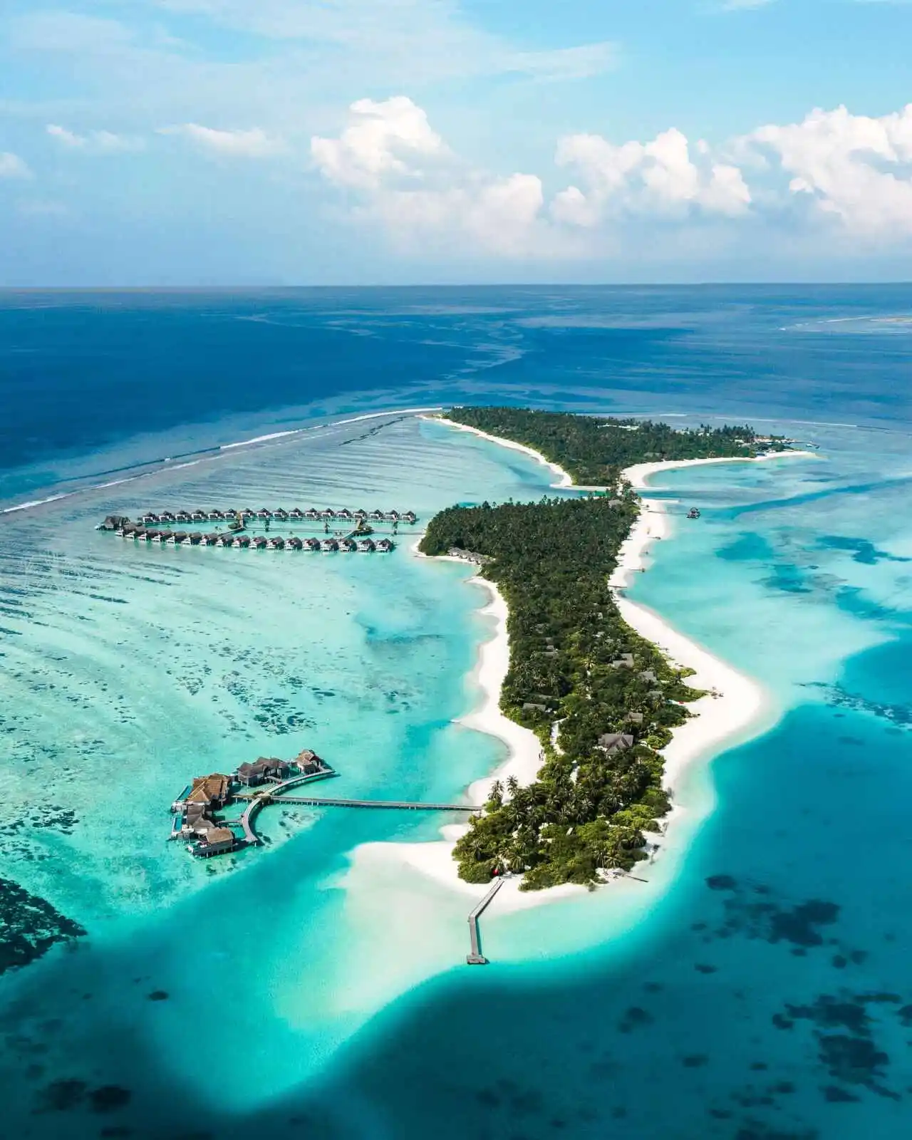 Vue aérienne de l'hôtel, Niyama Private Islands Maldives