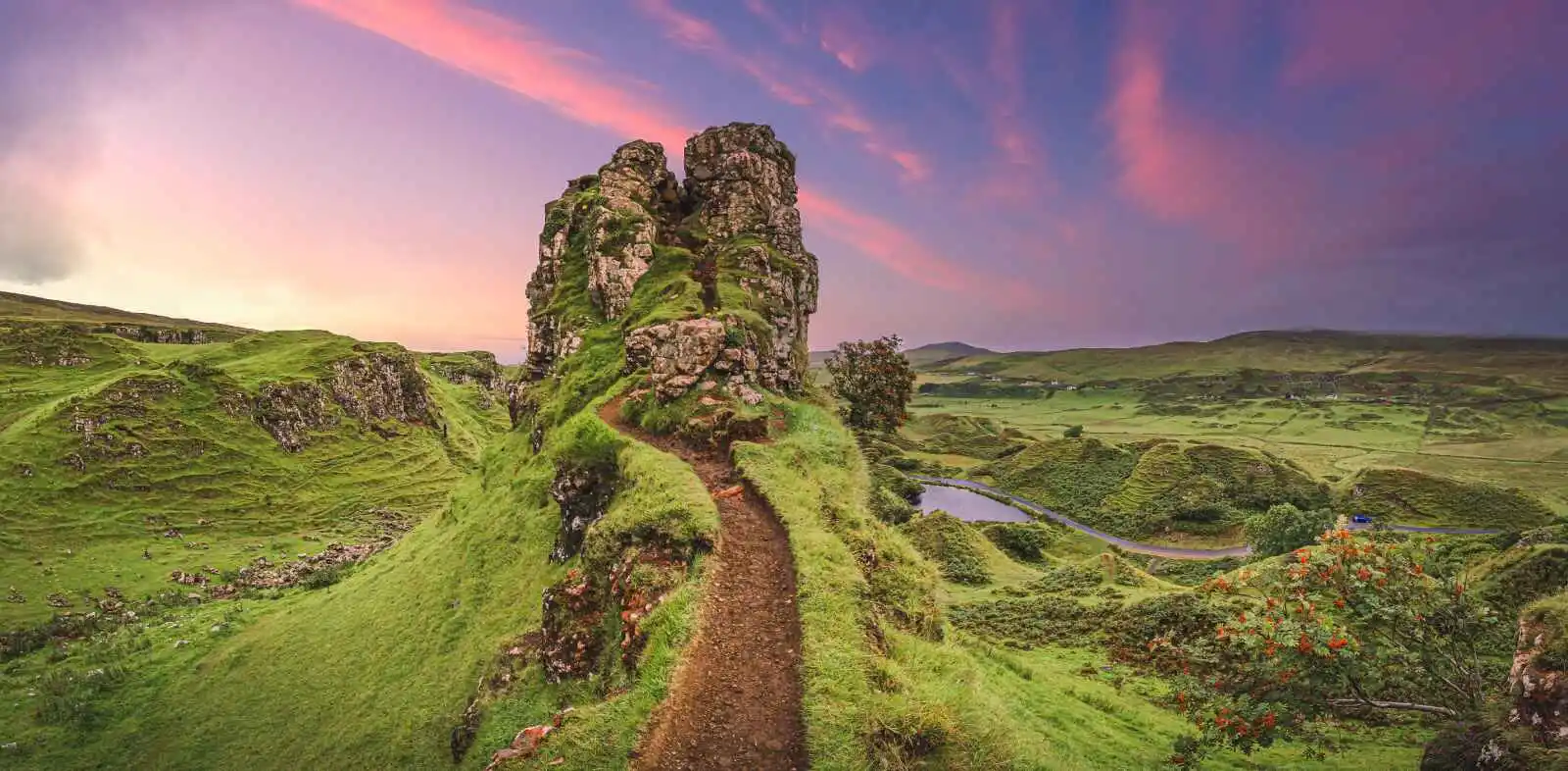 Fairy Glen formation de collines, Uig, Portree, Écosse