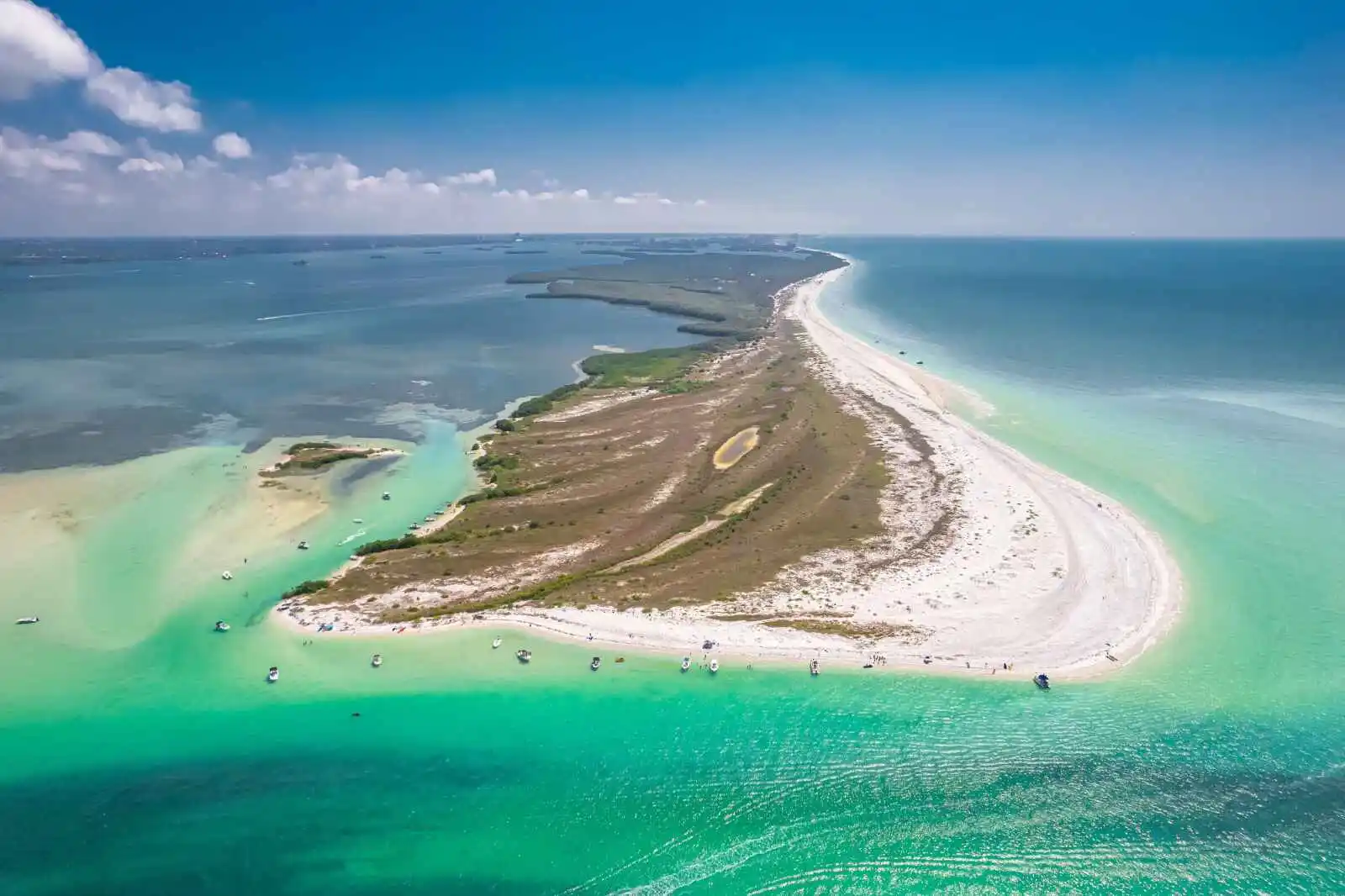 Vue aérienne du parc national de Caladesi Island, golfe du Mexique, Florique, Etats-Unis