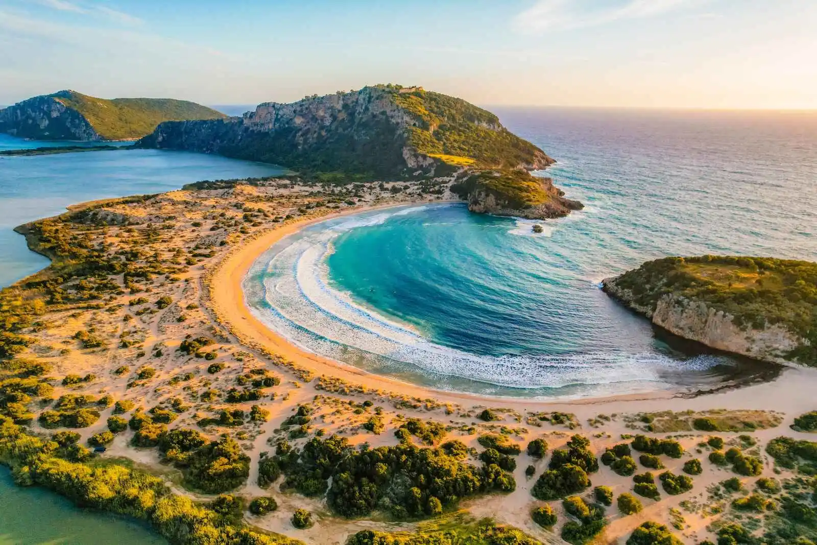 Plage de Voidokilia, Pylos, Costa Navarino, Grèce