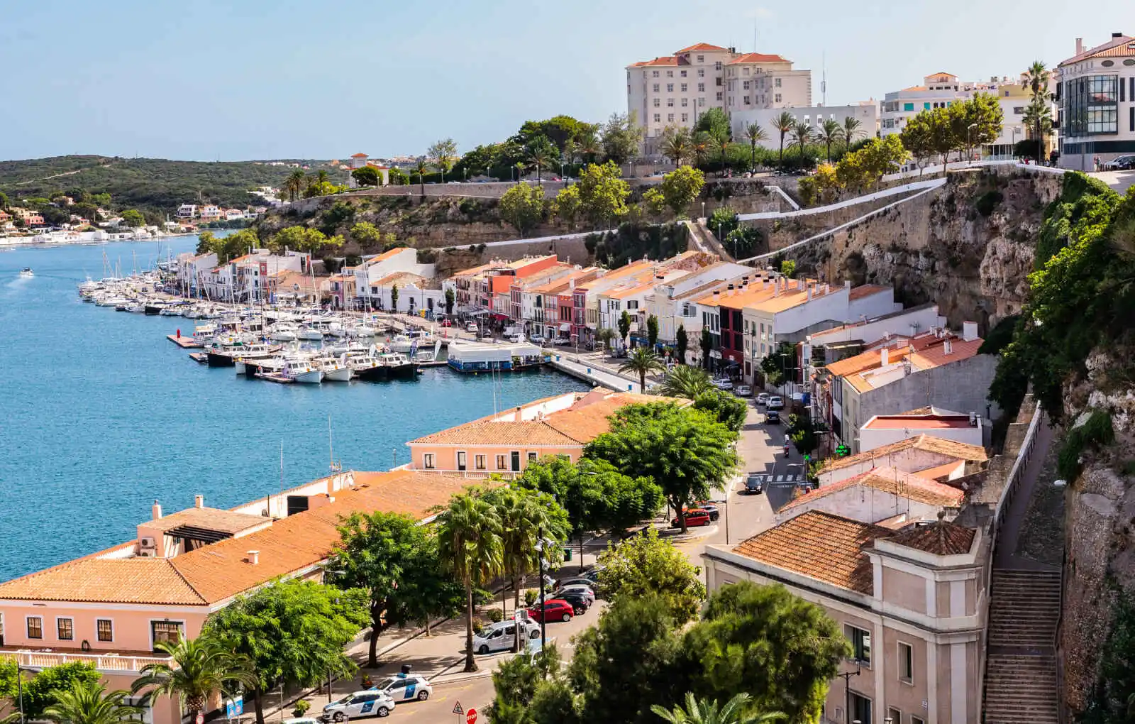 Vue sur la baie, Mahon, Minorque, Îles Baléares, Espagne