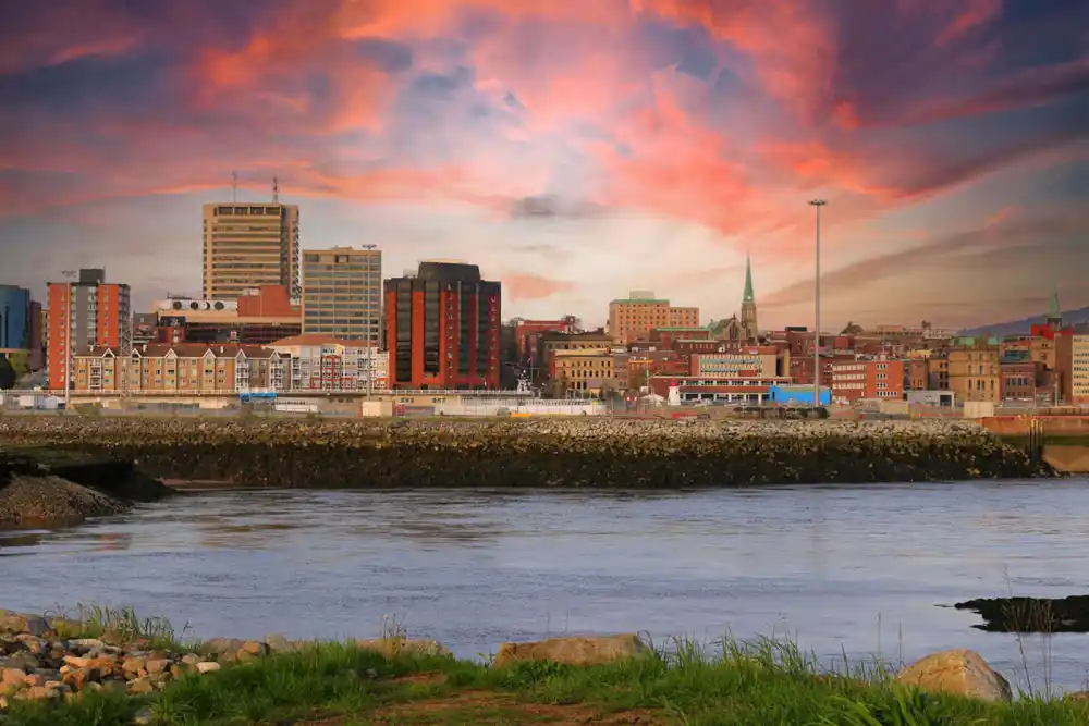 Vue de Saint John, Nouveau-Brunswick, baie de Fundy, Canada