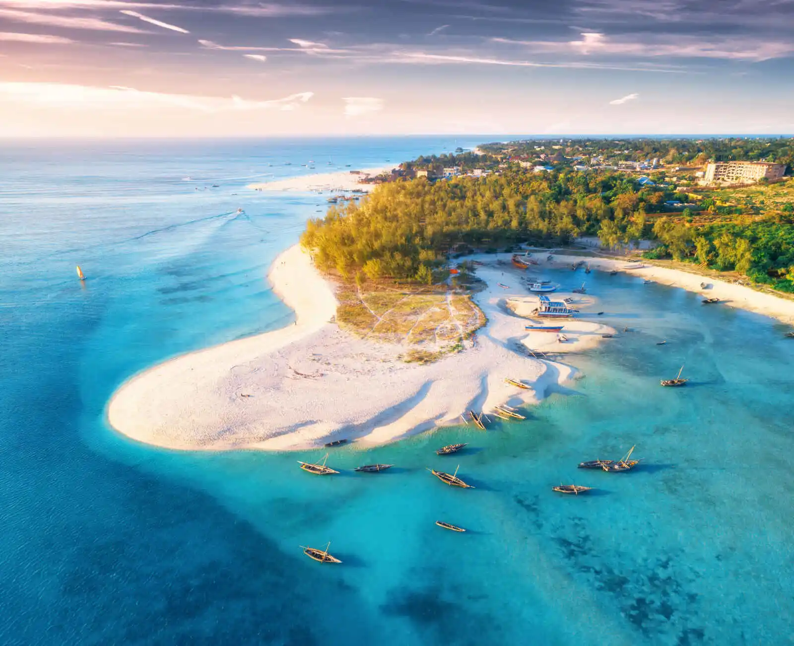 Vue aérienne d'une plage, Zanzibar