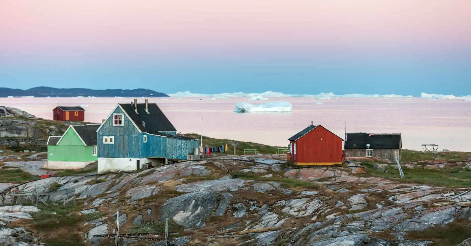 Village de Oqaatsut, baie de Disko, Groenland