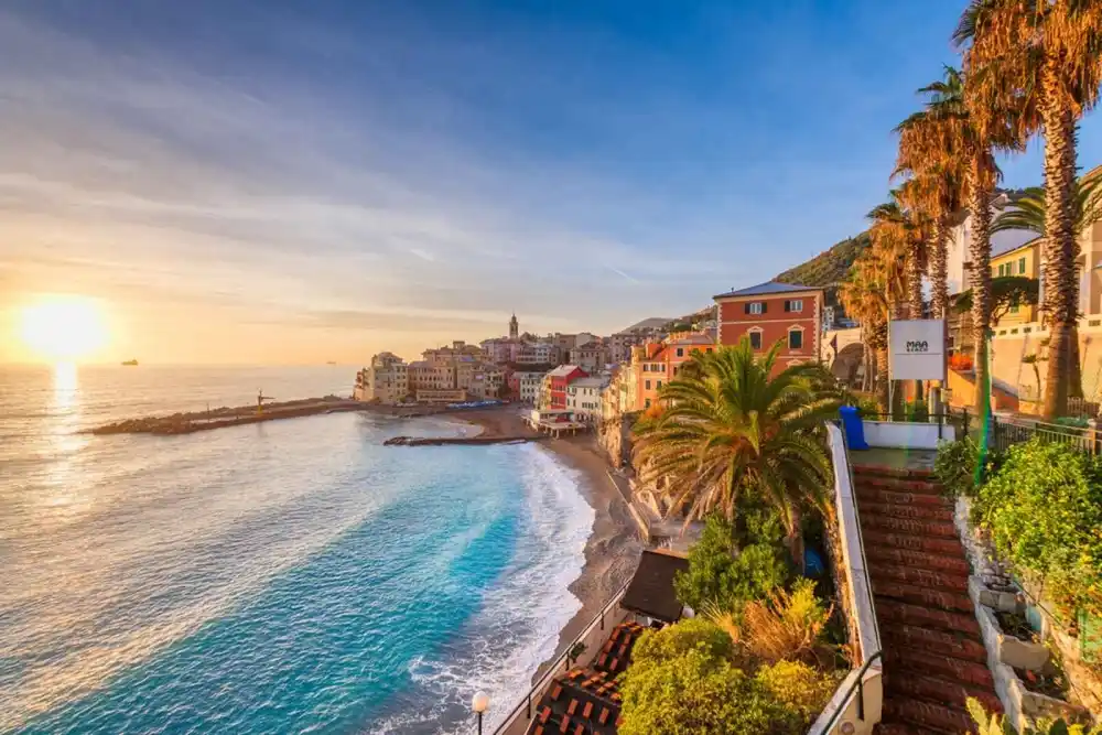 Plage à Bogliasco, Gênes, Italie