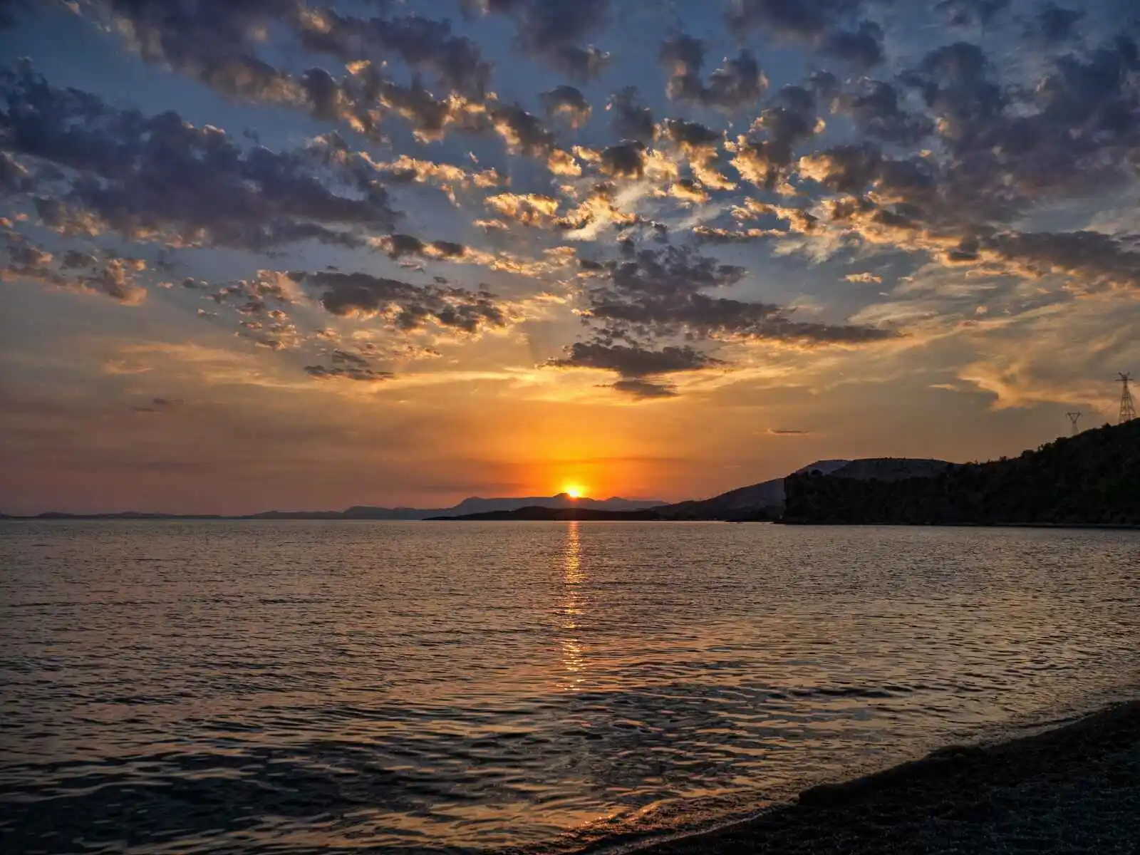 Coucher de soleil sur la mer Adriatique, Grèce