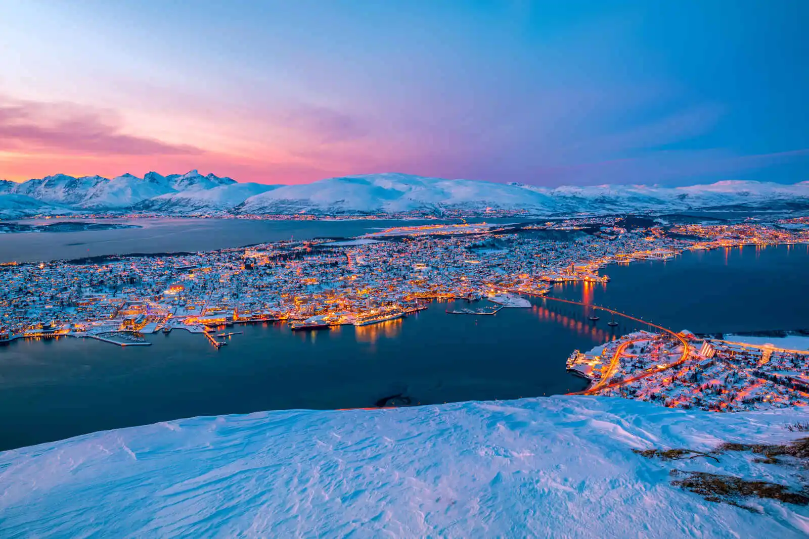 Vue aérienne de Tromso, Norvège
