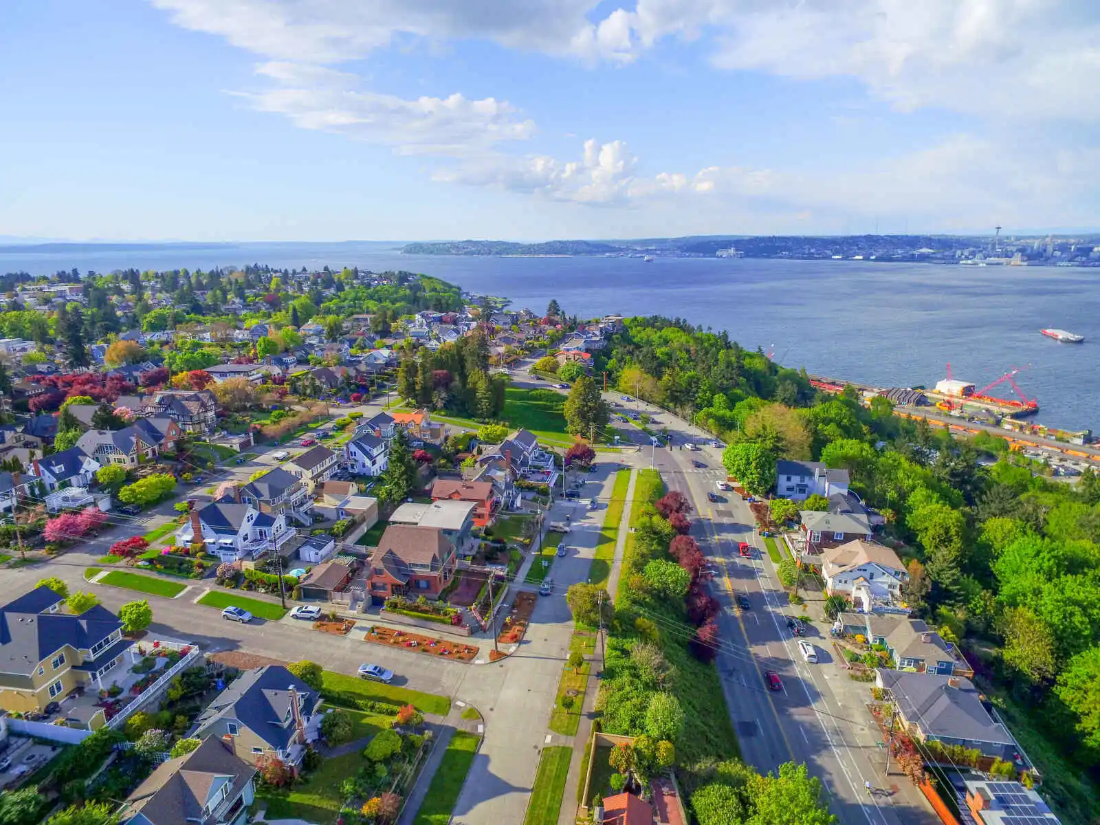 Quartier résidentiel à l'est de Seattle, Washington, États-Unis