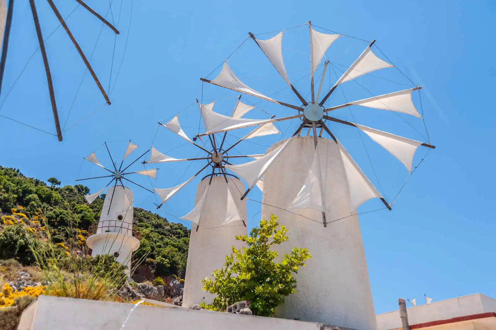Moulins dans le plateau de Lassithi, Crète, Grèce