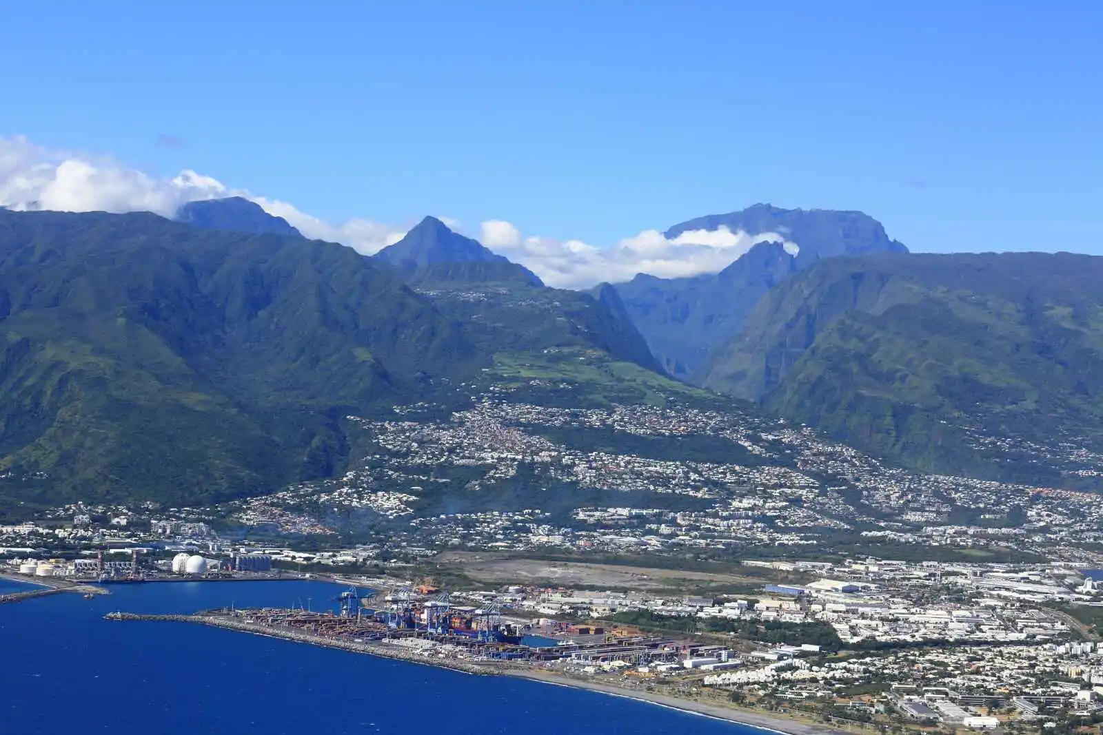 Vue aérienne, Saint Denis, La Réunion