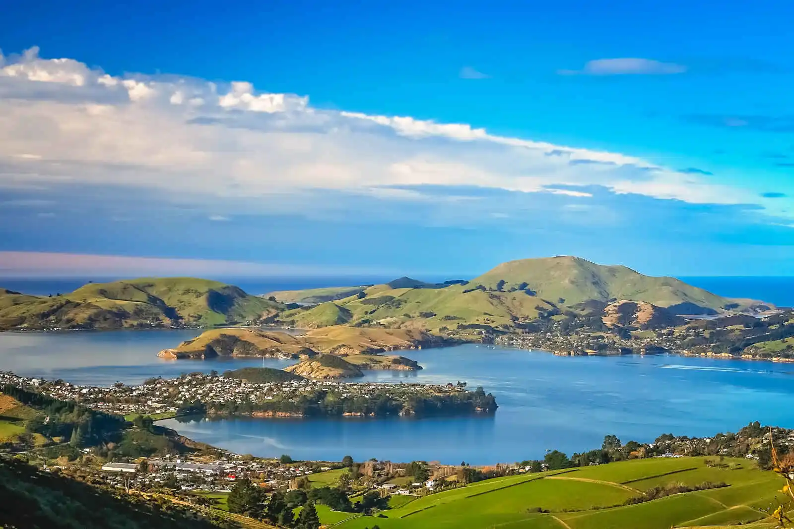 Vue aérienne, Dunedin, Nouvelle-Zélande