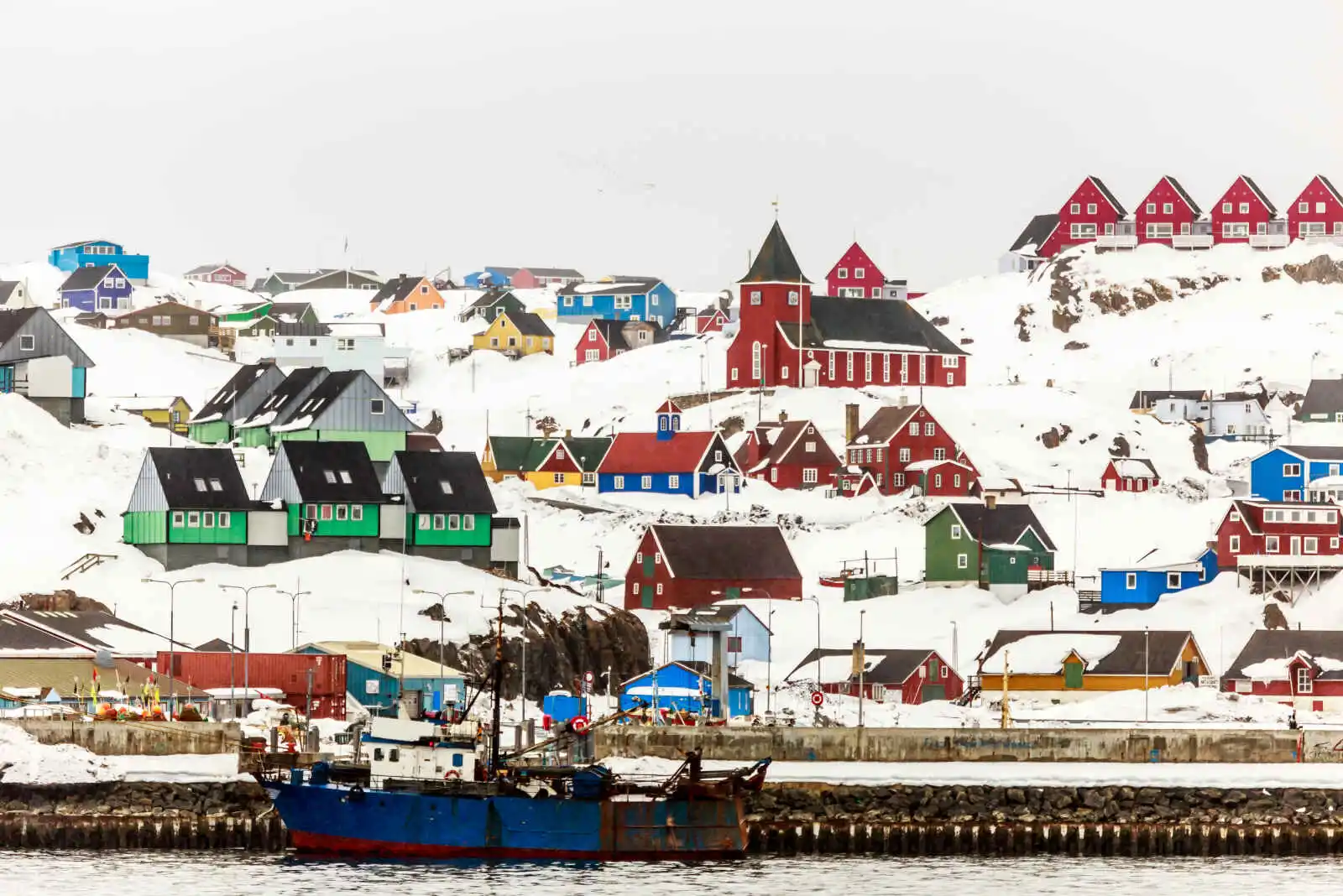 Sisimiut sous la neige, Groenland