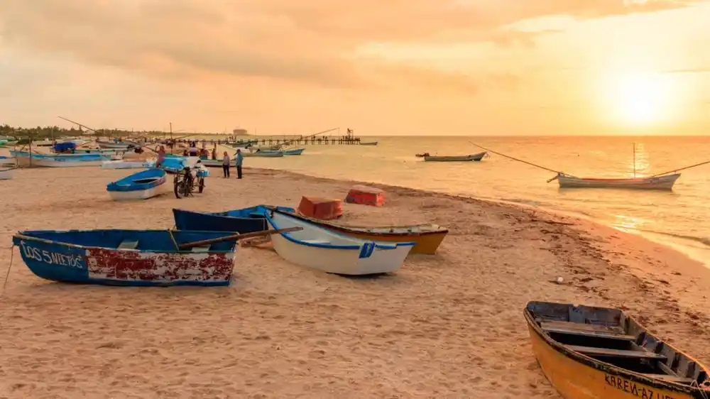 Plage, Progreso, Etat de Yucatán, Mexique