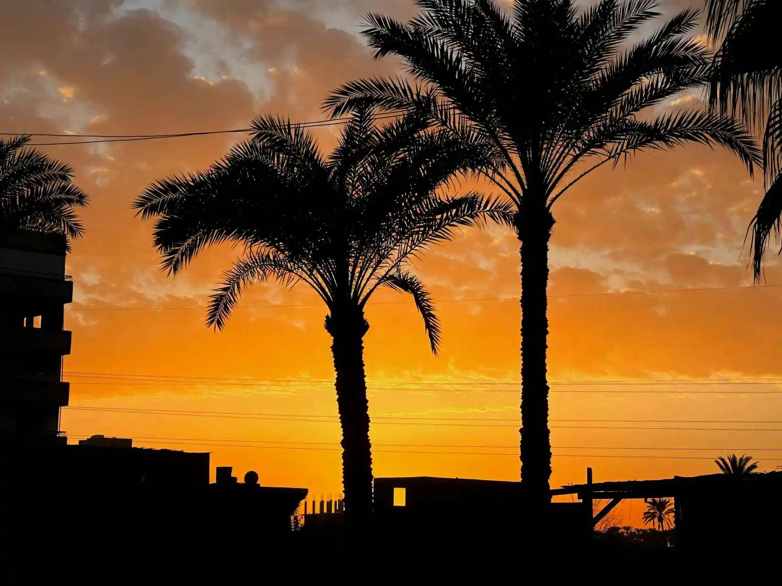 Coucher de soleil, Gizeh, région du Caire