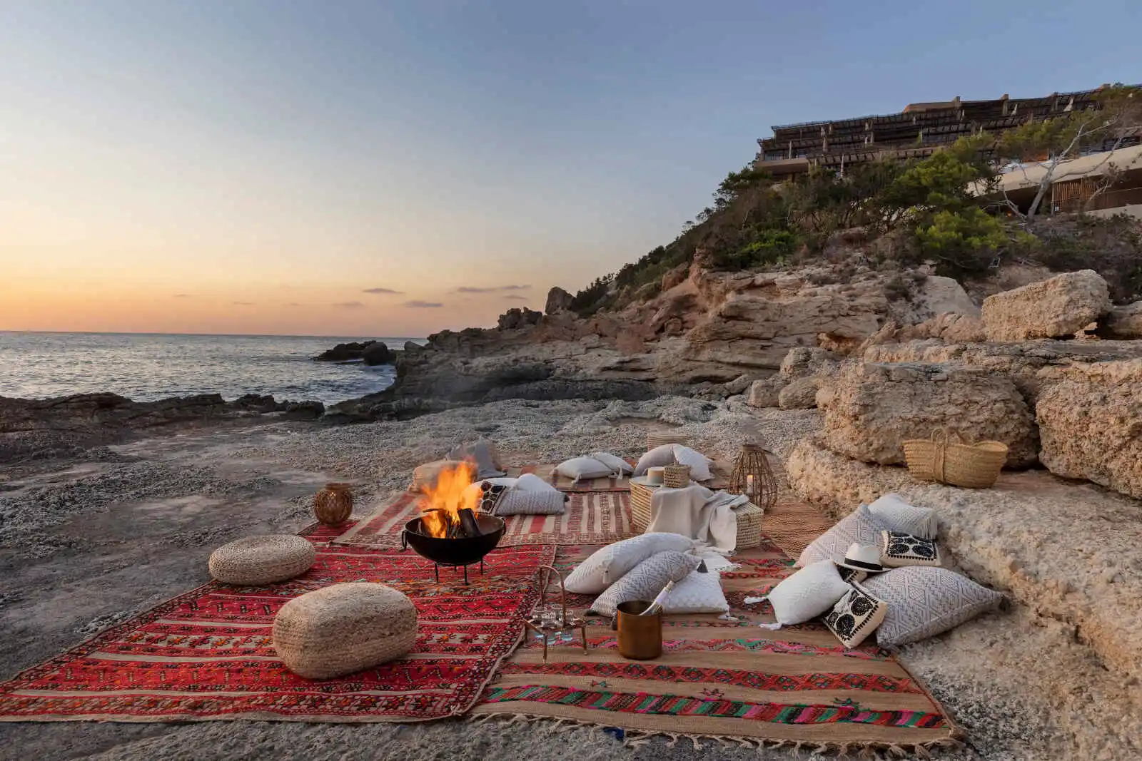 Diner privé sur la plage de l'hôtel, Six Senses Ibiza