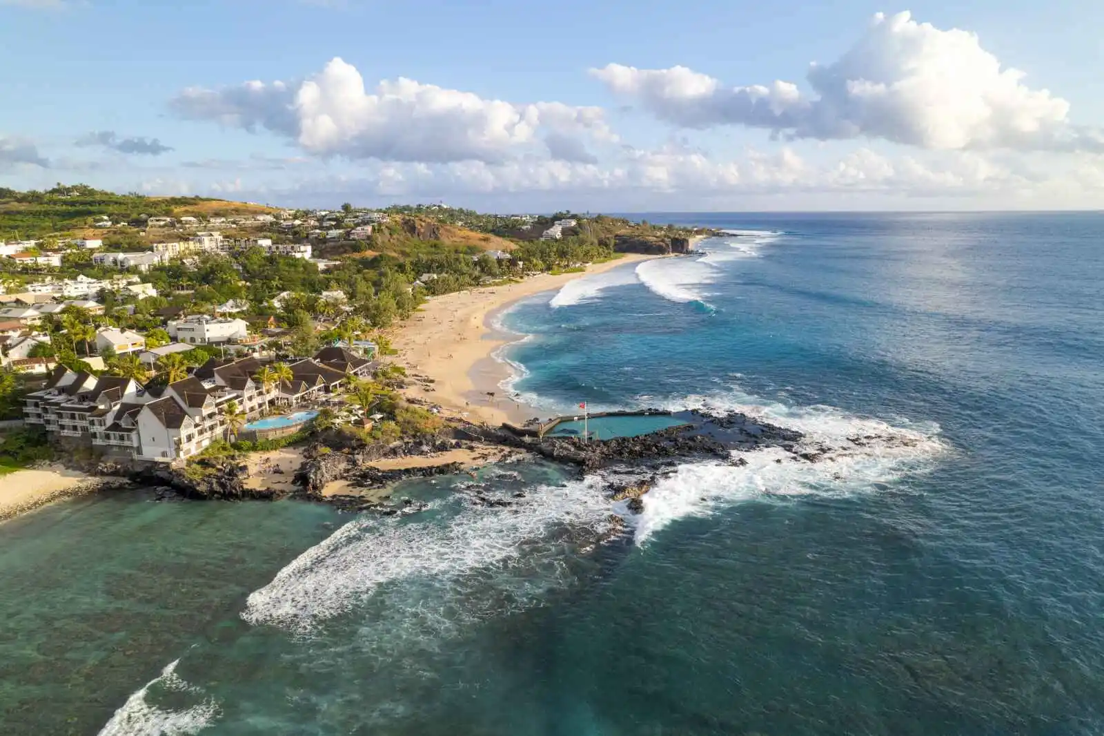 Vue aérienne, Saint-Gilles-les-Bains, La Réunion