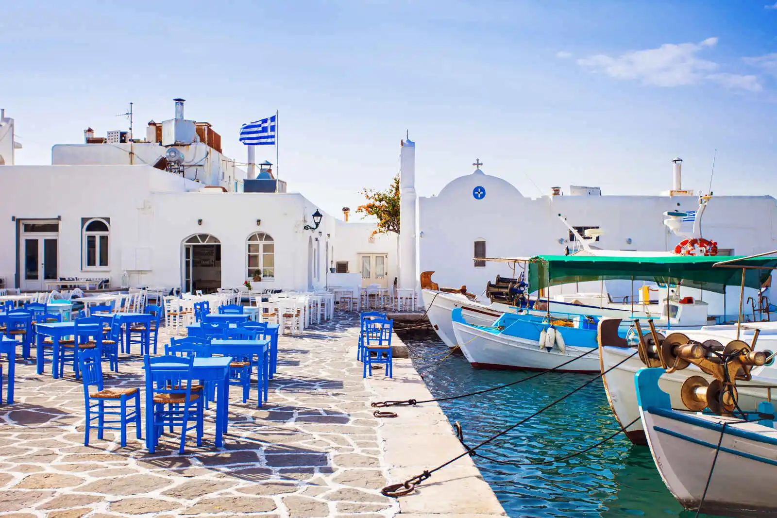 Village de pêcheurs grec de Paros, Naousa, Grèce