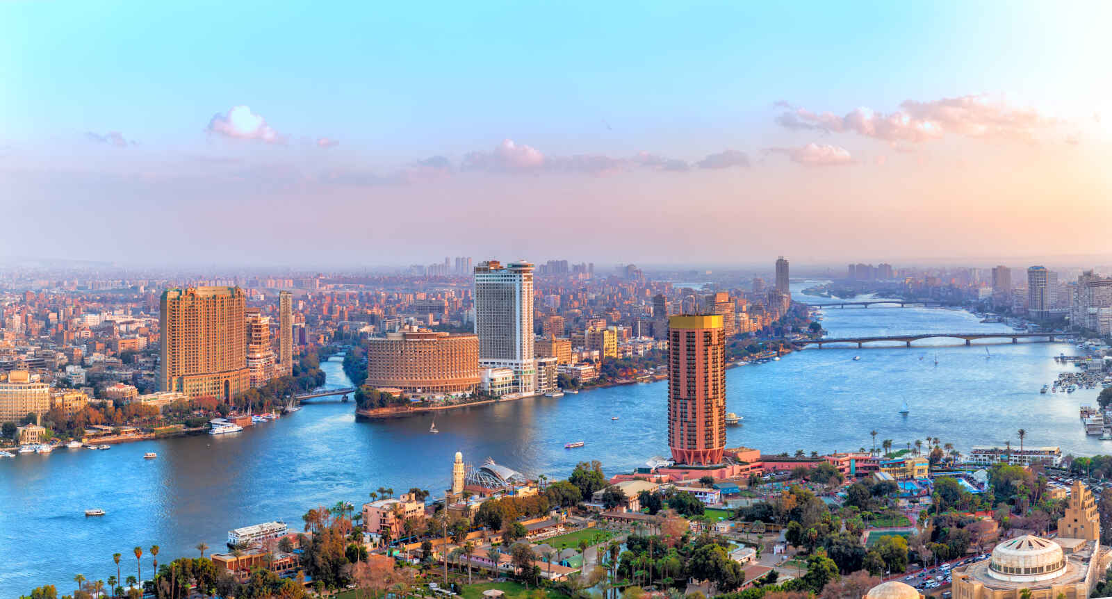 Vue aérienne sur Le Caire, Egypte