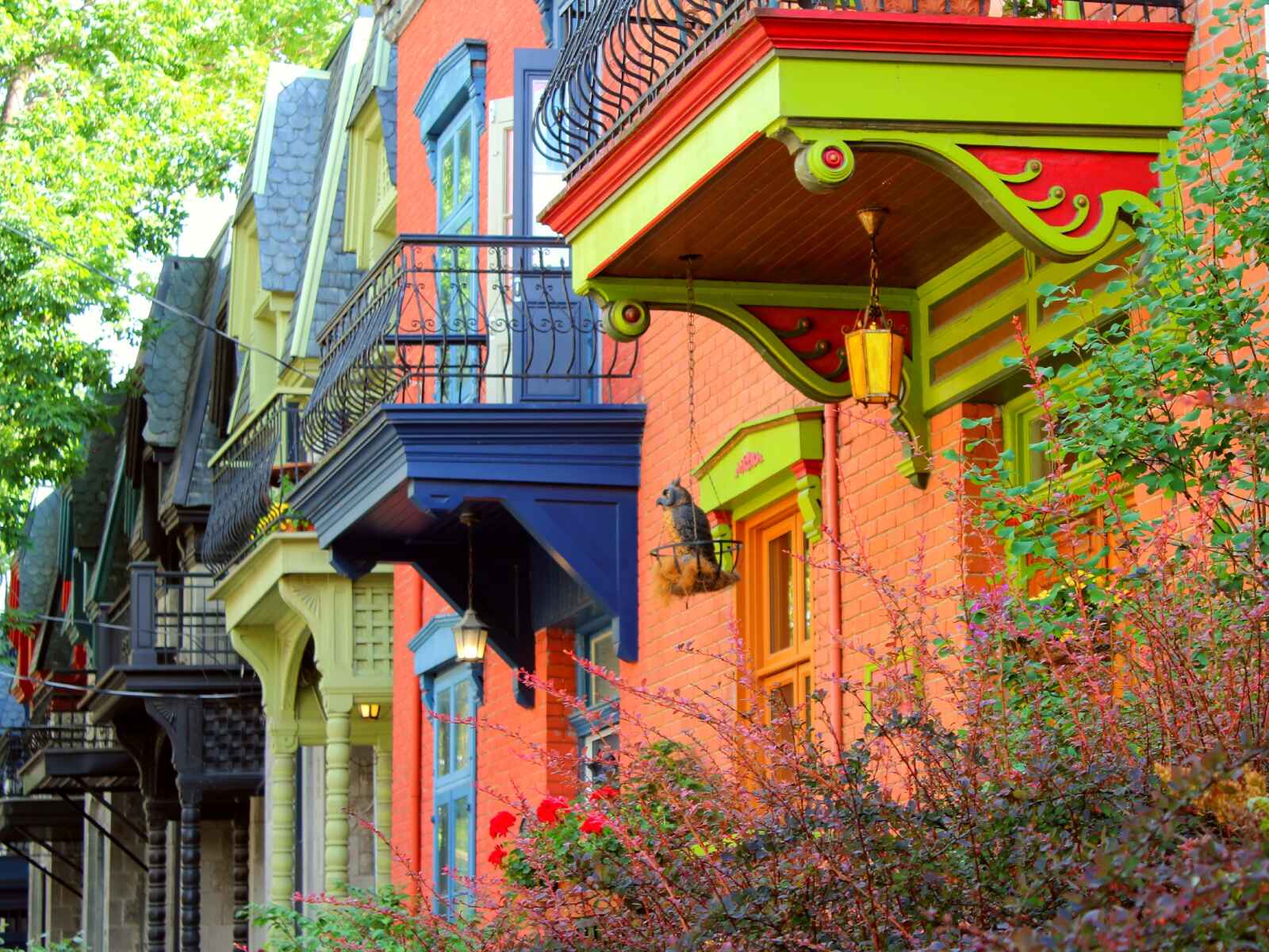 Maisons colorées à Montréal, Canada