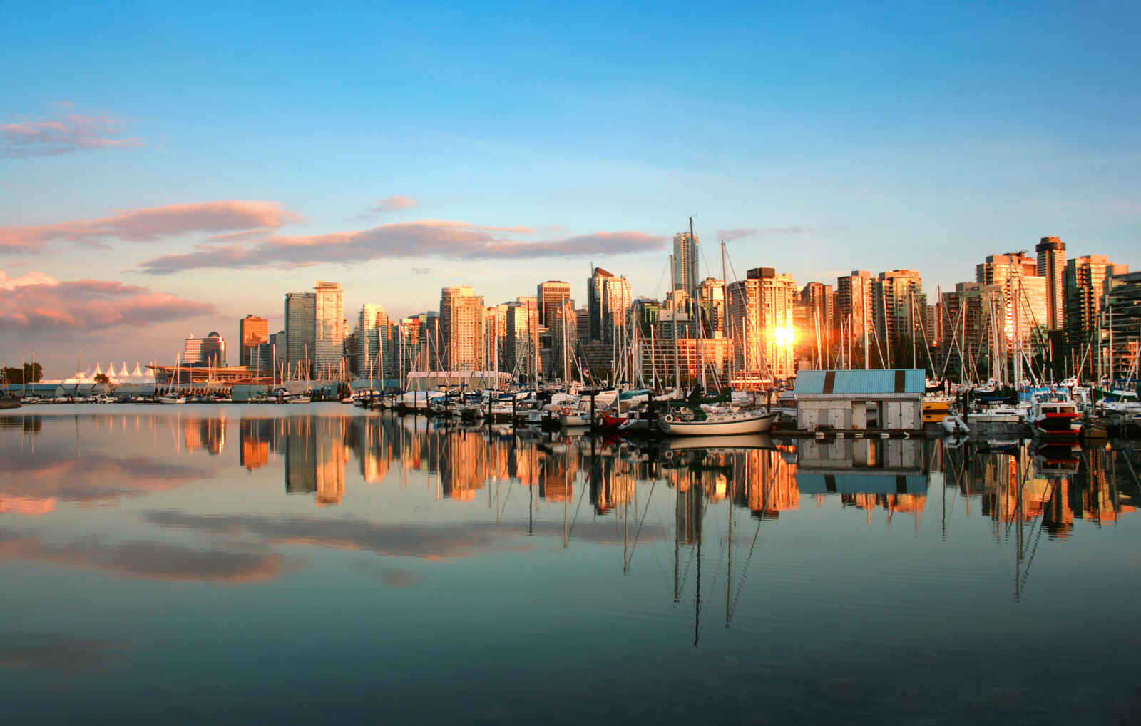 Vancouver au coucher du soleil, Colombie Britannique, Canada