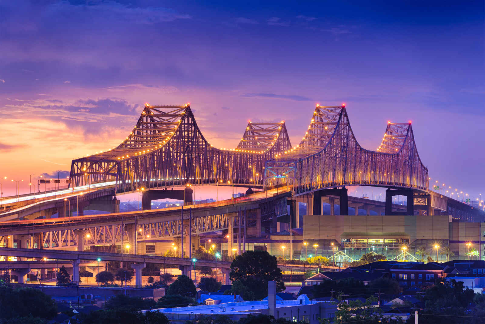 Pont Crescent City Connection, Nouvelle-Orléans, États-Unis